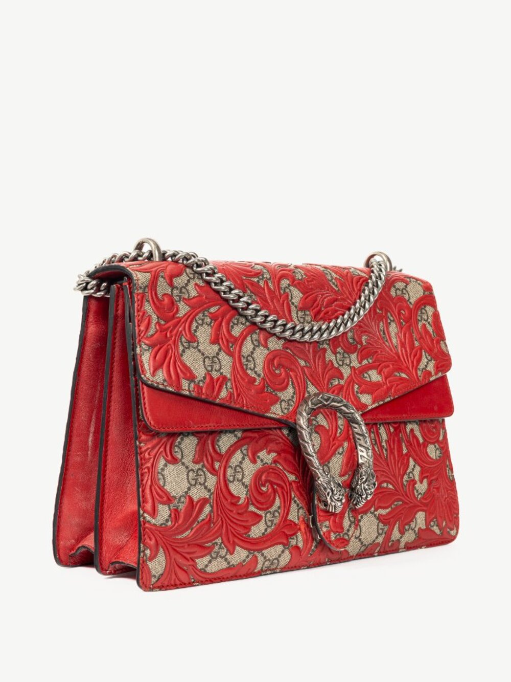 Gucci Dionysus Red Arabesque & GG Supreme Shoulder Bag - Picture 2 of 14